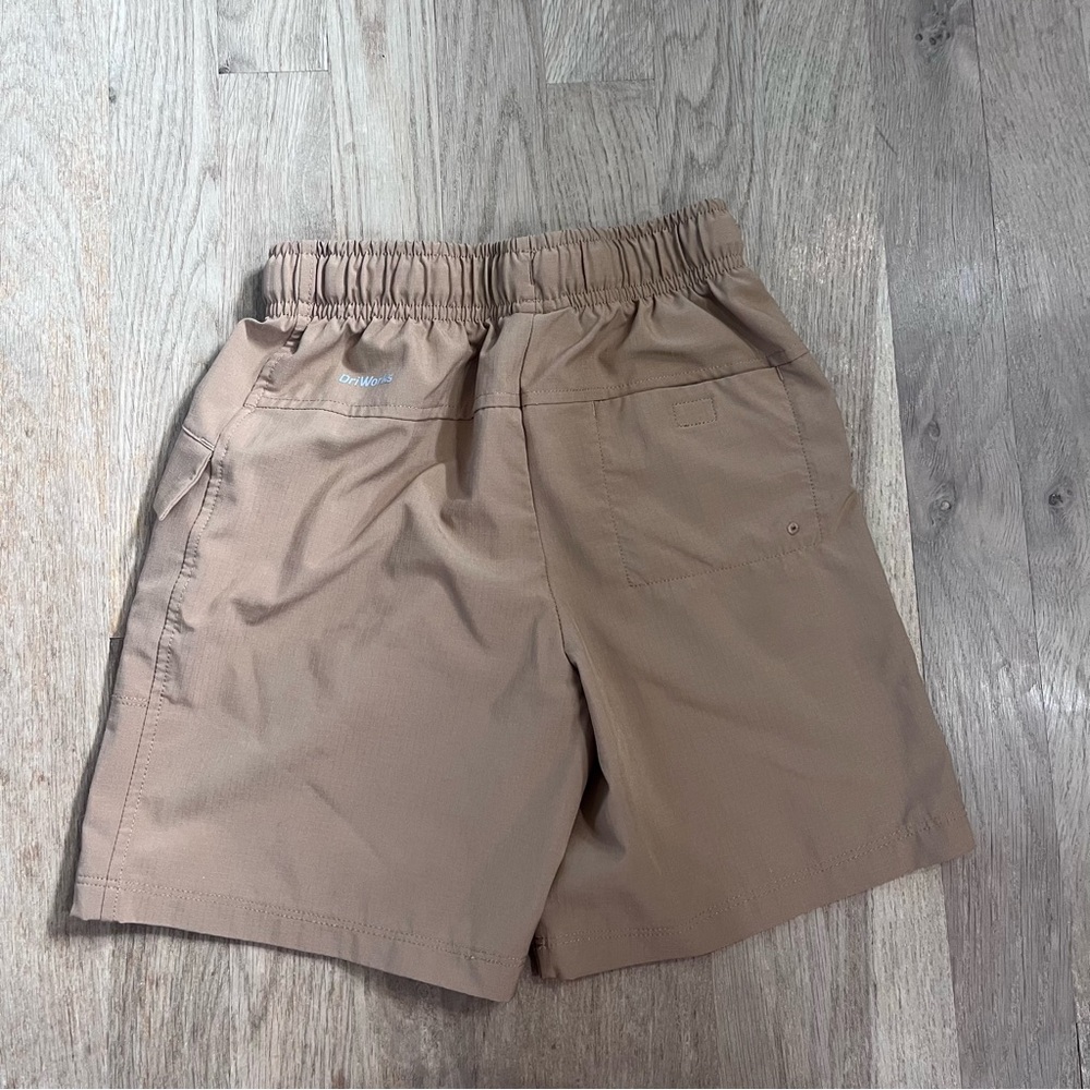 Boys Khaki Pull-On Shorts (6/7) — Athletic Works, Lightweight, Cargo Pockets - Picture 2 of 3
